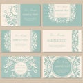 Floral business cards Royalty Free Stock Photo