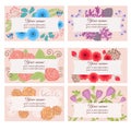 Floral business cards Royalty Free Stock Photo