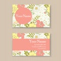 Floral business or visiting card Royalty Free Stock Photo