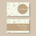 Floral business or visiting card Royalty Free Stock Photo