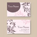 Floral business or visiting card Royalty Free Stock Photo
