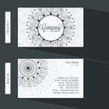Floral business or visiting card design. Royalty Free Stock Photo