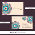 Floral business or visiting card design. Royalty Free Stock Photo