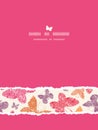 Floral butterflies frame vertical border seamless Royalty Free Stock Photo