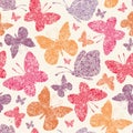 Floral butterflies seamless pattern background