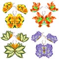 Floral butterfly made of lily petals leaves and flowers Royalty Free Stock Photo