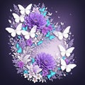 floral butterfly purple realistic background wallpaper Royalty Free Stock Photo