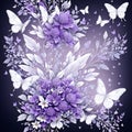 floral butterfly purple realistic background wallpaper Royalty Free Stock Photo