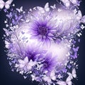 floral butterfly purple realistic background wallpaper Royalty Free Stock Photo