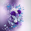 floral butterfly purple realistic background wallpaper Royalty Free Stock Photo