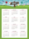 Floral calender for 2011 Royalty Free Stock Photo