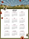 Floral calender for 2011 Royalty Free Stock Photo