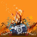 Floral Camera Vector Design