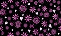 Floral card design, color magenta and soft pink, floral pattern sketch