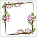 Floral card with hoya carnosa. Place for your text. Square template for greeting card Royalty Free Stock Photo