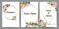 Floral cards for invitation. Set - vector stock. Royalty Free Stock Photo