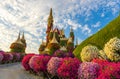 Floral castle in Dubai Miracle Garden Dubai UAE Royalty Free Stock Photo