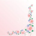 Floral cherry blossom corner background with grung