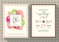 Floral cherry blossom wedding invitation card Template