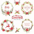 Floral Christmas Wreath Elements Royalty Free Stock Photo