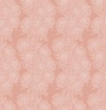 Floral Chrysanthemums seamless pattern in melon color