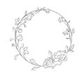 Floral circular frame