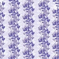 Floral climbers seamless vector pattern background. Climbing foliage backdrop in periwinkle violet purple. Stripe effect