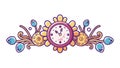 Floral Clock Decoration, Ornate Timepiece Design, vector design Generative AI Royalty Free Stock Photo