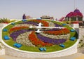 Floral clock in the Miracle Garden in Dubai Royalty Free Stock Photo