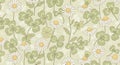 Floral and Clover Pattern Background Royalty Free Stock Photo