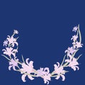 Floral color pattern of woven lilies and leaves. Vector illustration. Royalty Free Stock Photo