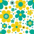 Floral colored seamless pattern in Scandinavian