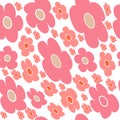 Floral colored seamless pattern in Scandinavian