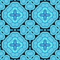 Floral colorful abstract vector blue Paisley seamless pattern. Doodle hand drawn ethnic style tribal ornament Royalty Free Stock Photo