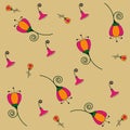 Floral colorful seamless pattern.