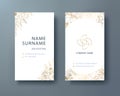 Floral Corporate business, Personal name card design template. illustration. Front and back page. Royalty Free Stock Photo