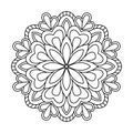 Floral creativity enigmatic mandala coloring book page