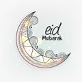 Floral crescent moon for Eid festival celebration. Royalty Free Stock Photo