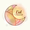 FLoral crescent moon for Eid festival celebration. Royalty Free Stock Photo