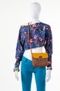 Floral crop top and purse.