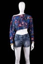 Floral crop top and shorts.