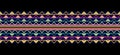 Floral cross stitch embroidery on navy blue background.geometric ethnic oriental seamless pattern traditional.Aztec style abstract Royalty Free Stock Photo