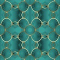 Floral 3d vector seamless pattern. Greek ornamental surface background. Beautiful repeat backdrop. Turquoise color Royalty Free Stock Photo