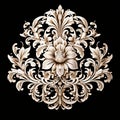 floral damask pattern a symmetrical and elegant design featurig Royalty Free Stock Photo