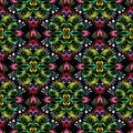 Floral damask seamless pattern. Vector bright baroque backgroun Royalty Free Stock Photo