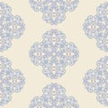 Floral damask seamless pattern. Vintage seamless blue colored baroque wallpaper. Royalty Free Stock Photo