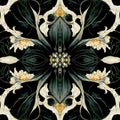 Floral dark academia gothic seamless pattern for background