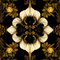 Floral dark academia gothic seamless pattern for background Royalty Free Stock Photo