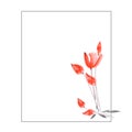 Floral decoration. Birthday card. Watercolor blossoming spring red tulips on a white background Royalty Free Stock Photo