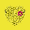 Floral decoration with heart shape Royalty Free Stock Photo